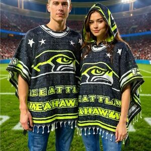 Seattle Seahawks Custom Made Unisex Hoodie Poncho